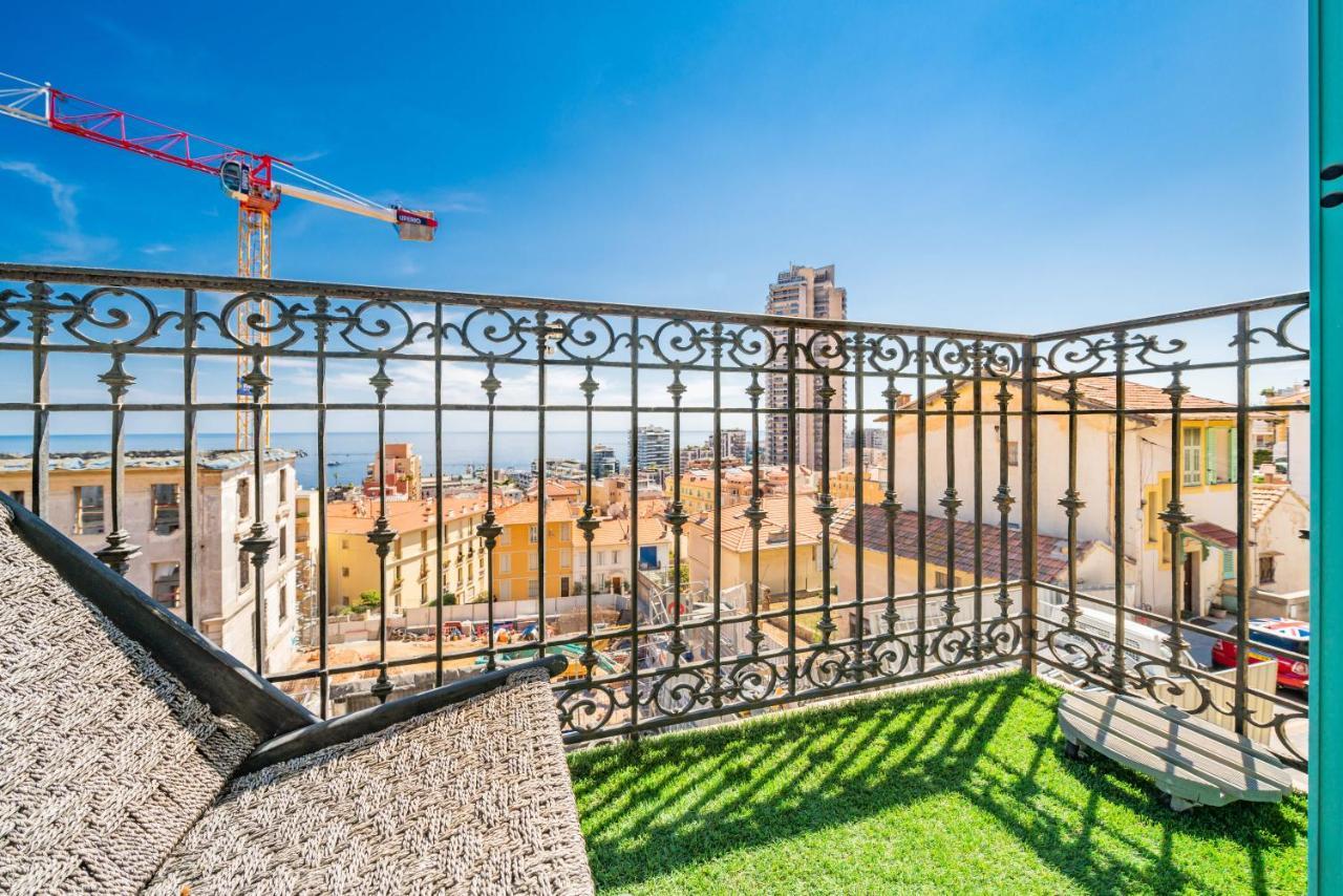 Frontiere De Monaco - Balconnet Vue Mer - Ba Lägenhet Beausoleil Exteriör bild