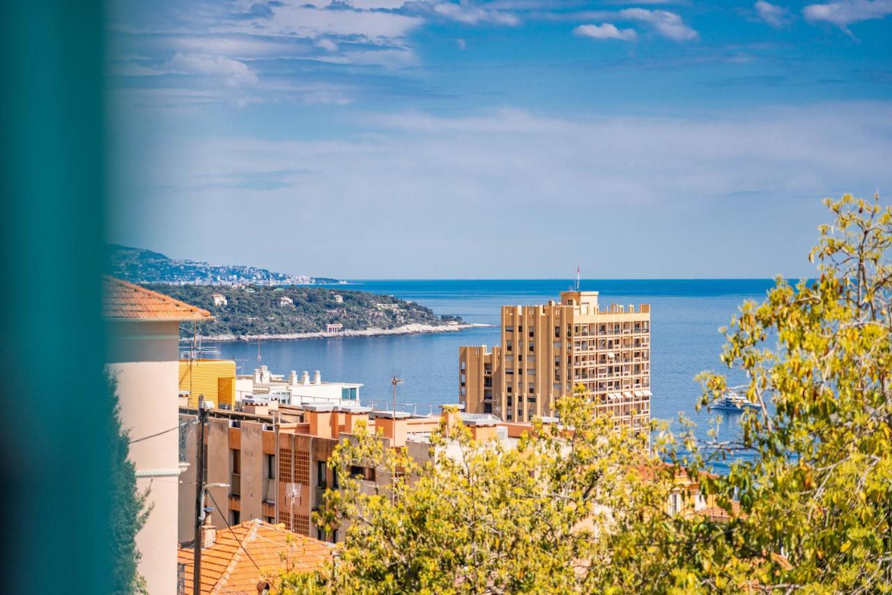 Frontiere De Monaco - Balconnet Vue Mer - Ba Lägenhet Beausoleil Exteriör bild